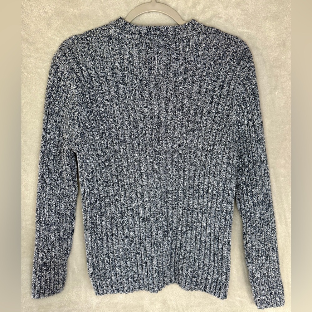 Express Heathered Blue V-Neck Sweater - Picture 4 of 6